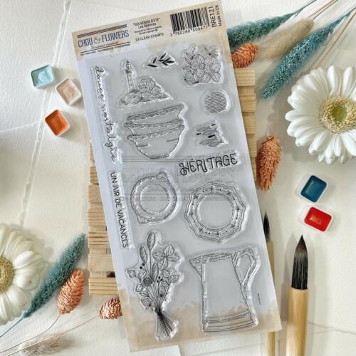 Tampon CLEAR - LES FAIENCES - Collection SOUVENIRS D'ETE - Chou Flowers