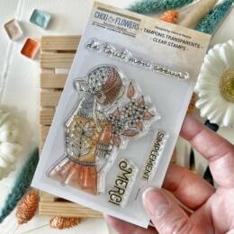 Tampon CLEAR -  FILLE HORTENSIA - Collection SOUVENIRS D'ETE - Chou Flowers