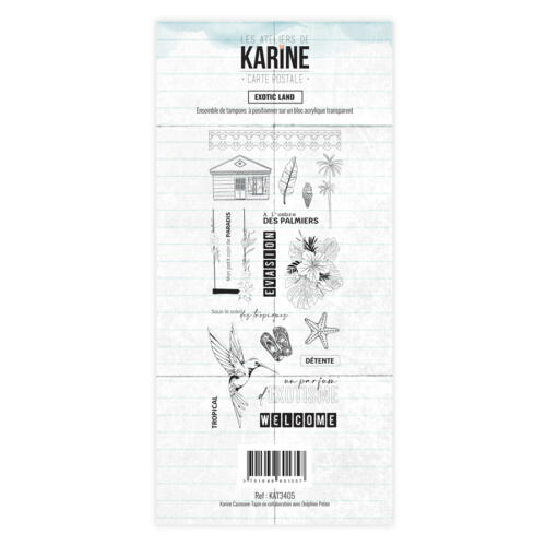 Tampons Clear - Carte Postale - EXOTIC LAND  - Les Ateliers de Karine