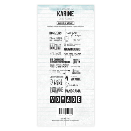 Tampons Clear - Carte Postale - CARNET DE VOYAGE  - Les Ateliers de Karine