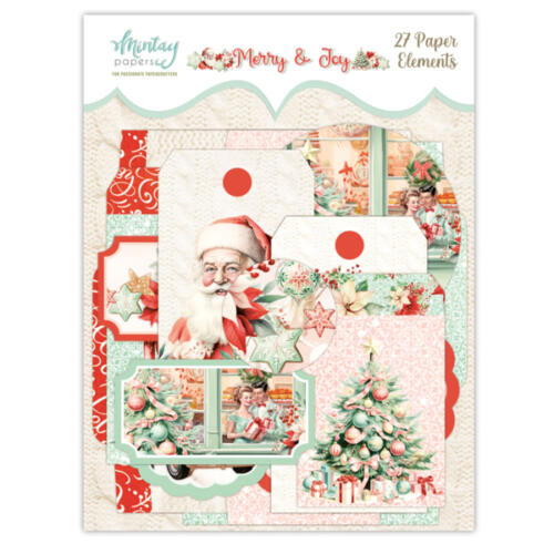 Mintay Papers - Die Cut ELEMENTS MERRY AND JOY (27 pièces)