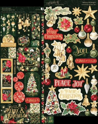 STICKERS SET - Stickers MERRY & BRIGHT - Collection Graphic 45