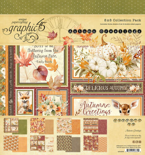 Graphic 45 - AUTUMN GREETINGS - Collection Pack 8x8