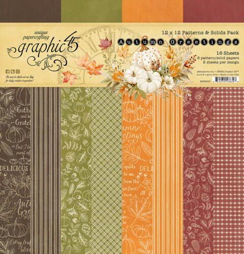 Graphic 45 - AUTUMN GREETINGS -  Patterns & Solids  30x30