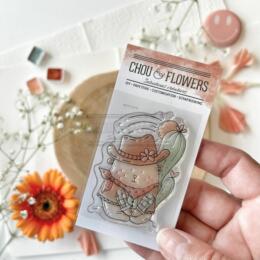 Tampon CLEAR -  DOUDOU COWBOY - Collection PEACE AND LOVE - Chou Flowers