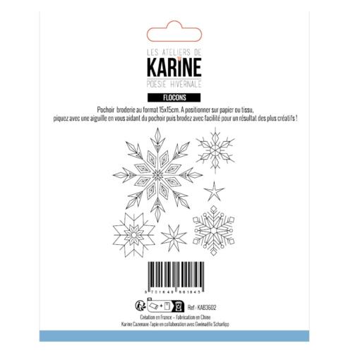 Pochoir Broderie Noël - POESIE HIVERNALE - FLOCONS -  Les Ateliers de Karine