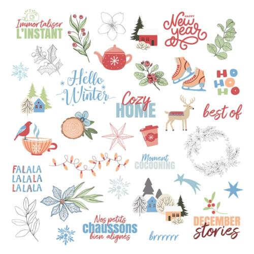 Les Ateliers de Karine - POESIE HIVERNALE -  Die Cut Calques Petites Vignettes