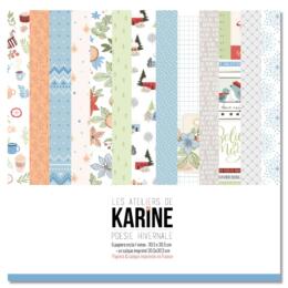 Les Ateliers de Karine - POESIE HIVERNALE -  LE KIT ( 6 papiers + 1 calque Exclu du Kit )