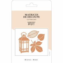 Dies Découpe Florilèges Design - Matrice découpe LANTERNE AUX FEUILLES - Collection CARNET D'AUTOMNE