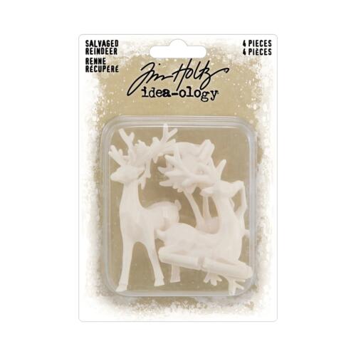 NOEL - Embellissement 3D - SALVAGED REINDEER - RENNE en RESINE - TIM HOLTZ