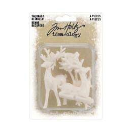 NOEL - Embellissement 3D - SALVAGED REINDEER - RENNE en RESINE - TIM HOLTZ