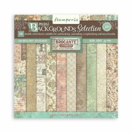 STAMPERIA - Collection BROCANTE ANTIQUES - Maxi Backgrounds 10 Papiers Recto/Verso