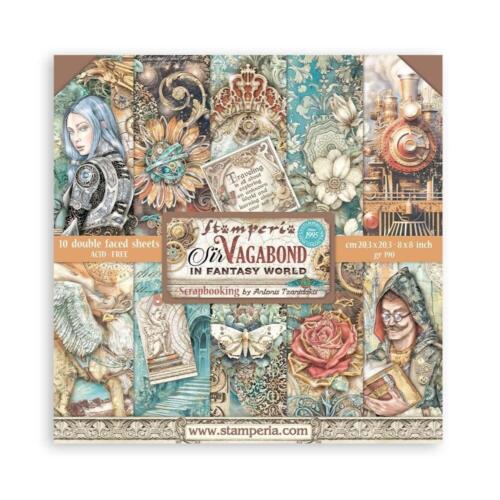 STAMPERIA - Collection SIR VAGABOND INFANTASY WORLD - Paper Pad 20.3x20.3cm