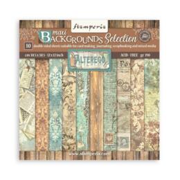 STAMPERIA - Collection ALTEREGO - Maxi Backgrounds 10 Papiers Recto/Verso